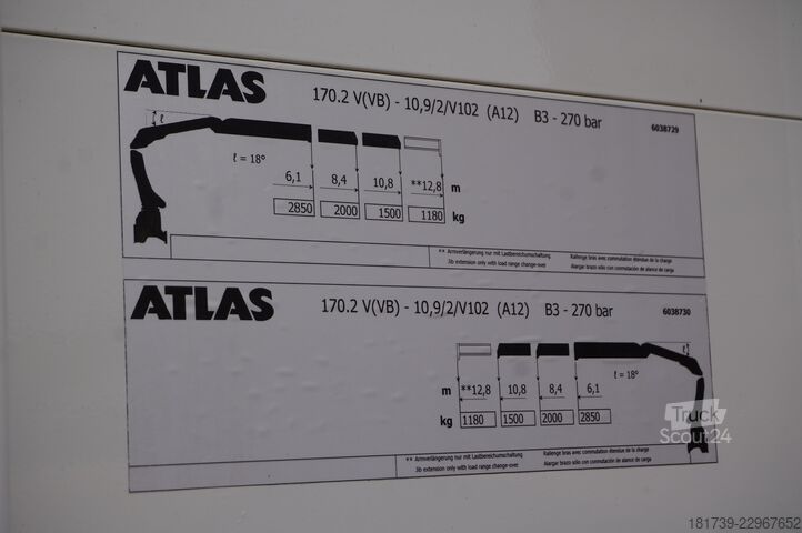 Plattform med kran MAN TGX 26.470 6x2-4 / 30 tho. km!!! / Atlas