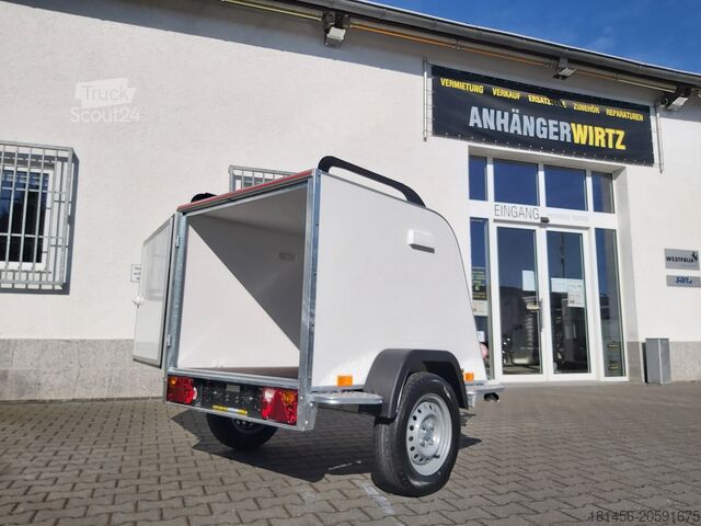 Caisse fermée (ou tôlé) trailershop aero Isokoffer Mini TF2 145x110x90cm 750kg 100km/H Reling Trittbretter Neu verfügbar