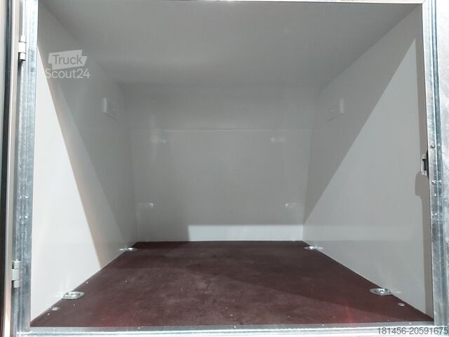 Kofferanhänger trailershop aero Isokoffer Mini TF2 145x110x90cm 750kg 100km/H Reling Trittbretter Neu verfügbar