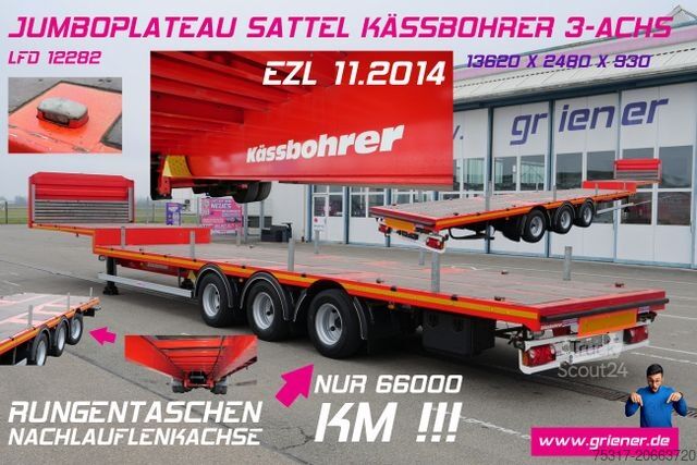 Zema profila puspiekabe KÄSSBOHRER JS / JUMBO PLATTFORM / LENKACHSE /BPW /CONTAINER