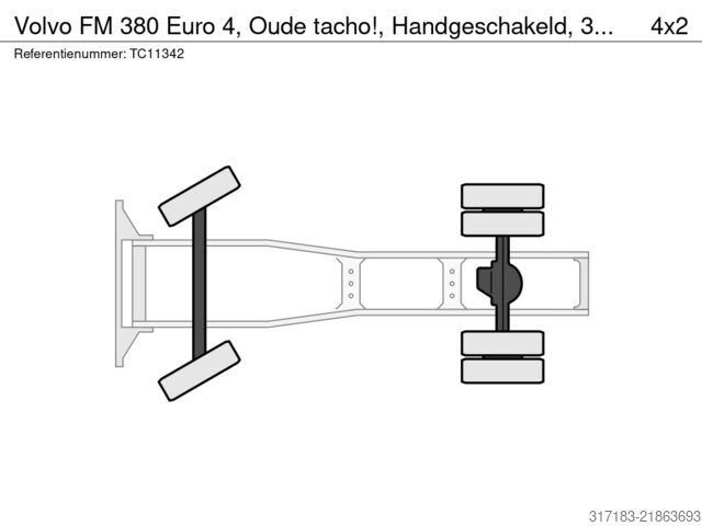 Standard-SZM Volvo FM 380 Euro 4, Oude tacho!, Handgeschakeld, 341...