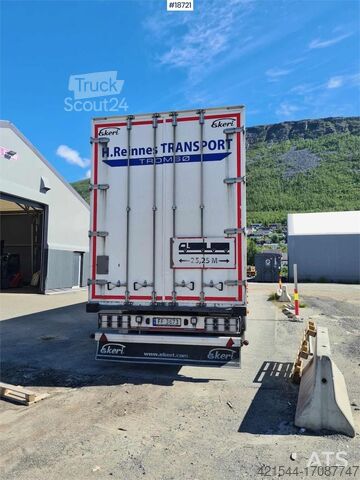 Box body Ekeri 3-axle cabinet semitrailer w/ full side opening.