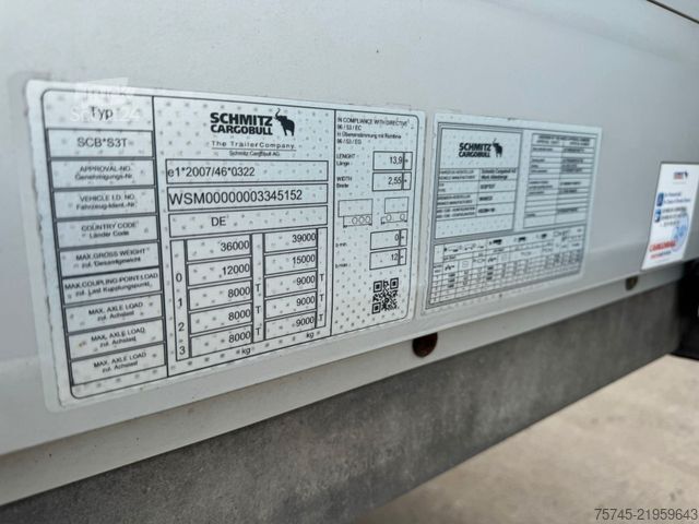 Semi-remorque pour boissons SCHMITZ CARGOBULL * ALCOA * LIFTACHSE * GETRÄNKE AUFLIEGER *