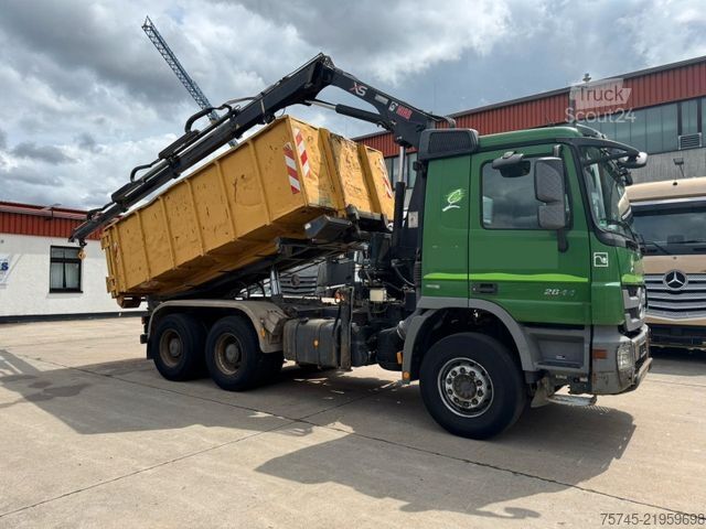 Haakarm vrachtwagen MERCEDES-BENZ ACTROS 2644 * 6 X 4 * HIAB KRAN 10 M * B&B *EPS