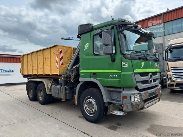 Haakarm vrachtwagen MERCEDES-BENZ ACTROS 2644 * 6 X 4 * HIAB KRAN 10 M * B&B *EPS