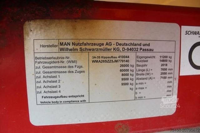 Τρίπλευρο ανατρεπόμενο φορτηγό MAN TGS 26.500 6x4 BB MOTOR ÜBERHOLT Nr.: 140