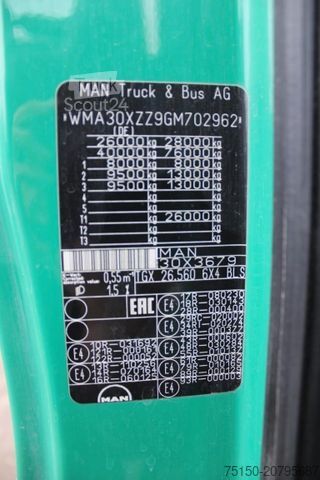 Tovorno vozilo za težke obremenitve MAN TGX 26.560 6x4 BL 76 to Kipphydraulik Nr.: 962