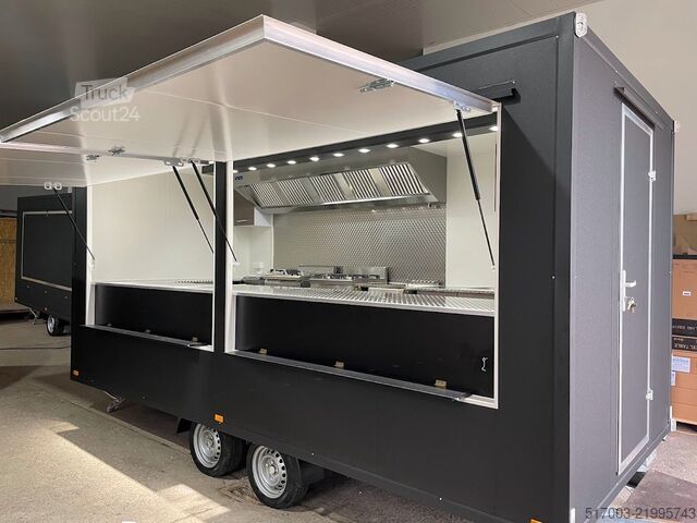 Przyczepa handlowa, makaron, frytki, kiełbasa. Imbissanhänger, Imbisswagen NEU Foodtruck mit Nudelkocher