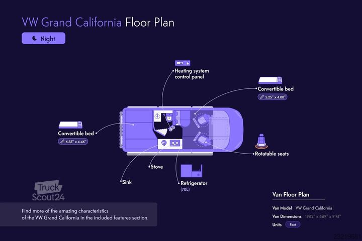 фургон VW Grand California 2023 | Automatico | Completamente equipaggiato