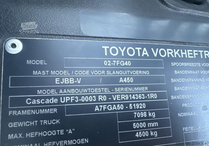 Forklift Toyota FG40/Positioner+sideshift/new price