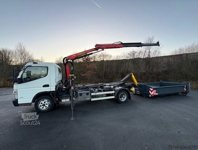 Telehoist load lugger van Fuso FUSO 7C18 City Abrollkipper + Ladekran Palfinger