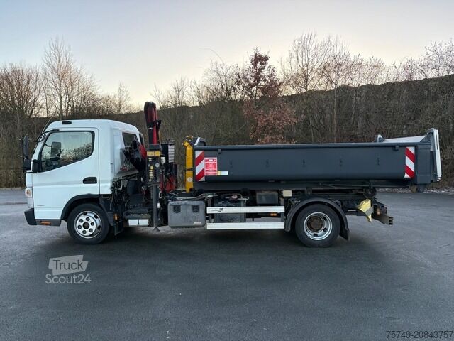 Telehoist load lugger van Fuso FUSO 7C18 City Abrollkipper + Ladekran Palfinger