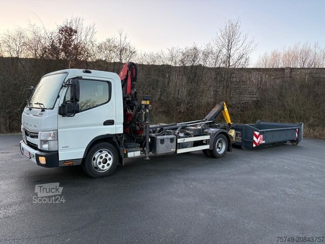 Telehoist load lugger van Fuso FUSO 7C18 City Abrollkipper + Ladekran Palfinger