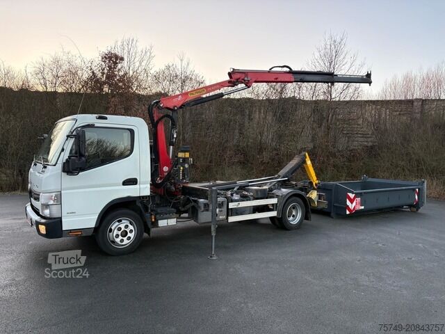 Telehoist load lugger van Fuso FUSO 7C18 City Abrollkipper + Ladekran Palfinger
