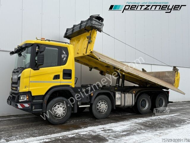 Camión volquete trilateral Scania G-Klasse XT 500 Meiller 8x4, Bordmatik, EU 6