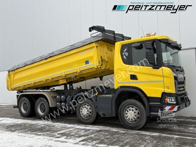 Camión volquete trilateral Scania G-Klasse XT 500 Meiller 8x4, Bordmatik, EU 6