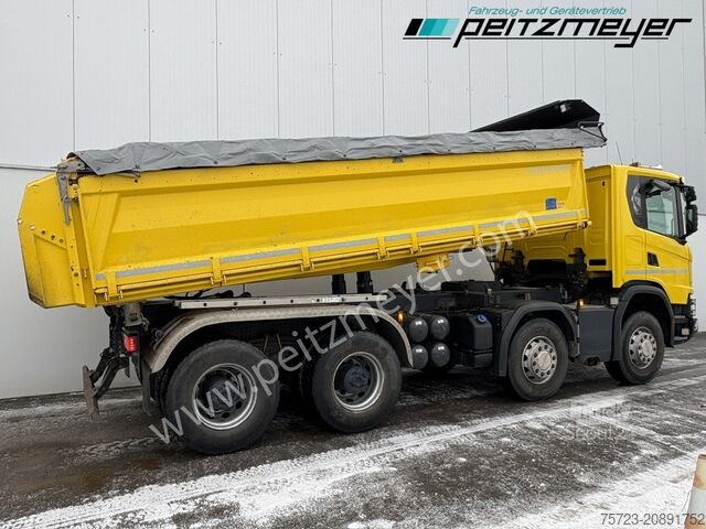 Camión volquete trilateral Scania G-Klasse XT 500 Meiller 8x4, Bordmatik, EU 6