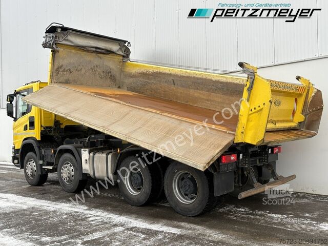 Camión volquete trilateral Scania G-Klasse XT 500 Meiller 8x4, Bordmatik, EU 6