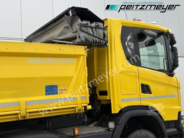 Camión volquete trilateral Scania G-Klasse XT 500 Meiller 8x4, Bordmatik, EU 6