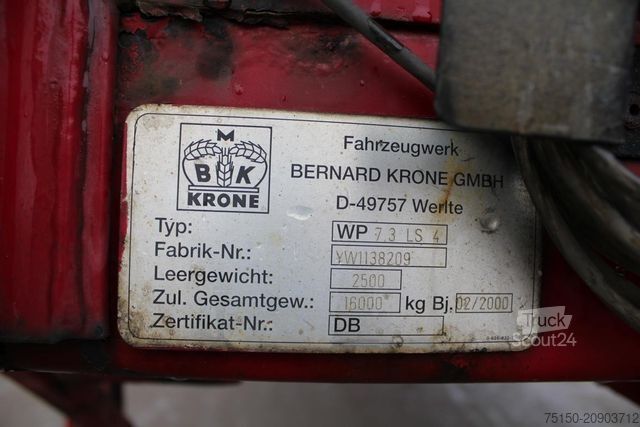 Prikolica z zamenljivo nadgradnjo KRONE WP 7.3 LS 4 - Edscha - Nr.: 209