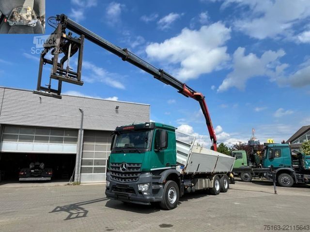LKW mit Pritsche (offen) MERCEDES-BENZ Arocs 2648 6x2 3-Achs Kipper Heckkran Funk