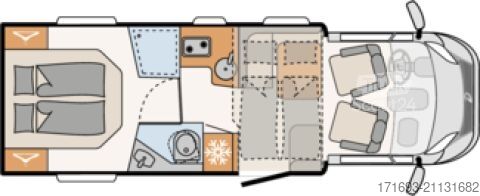 Polointegrovaný karavan Dethleffs Just 90 T 7052 DBM wenig km 1. Hand