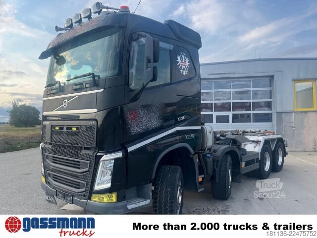 Kanca kasalı yük kamyonu (roll-off) Volvo FH 500 8x4, Meiller Abroller, Liftachse