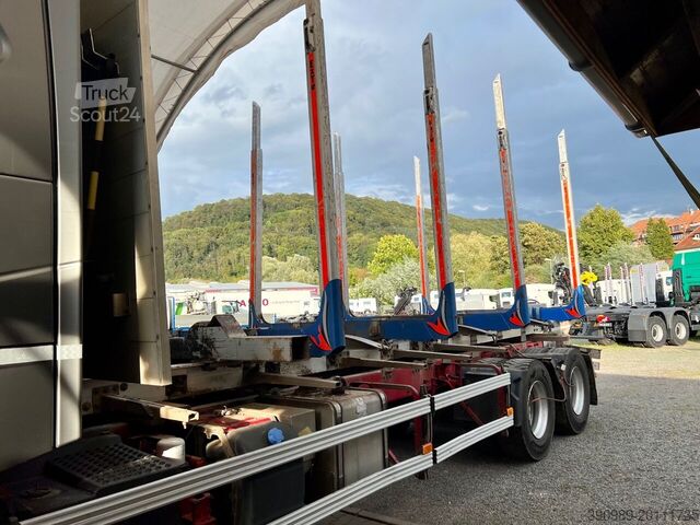 Alucar Holzaufbau mit Exterungen timber truck body Alucar Holzaufbau mit Exterungen