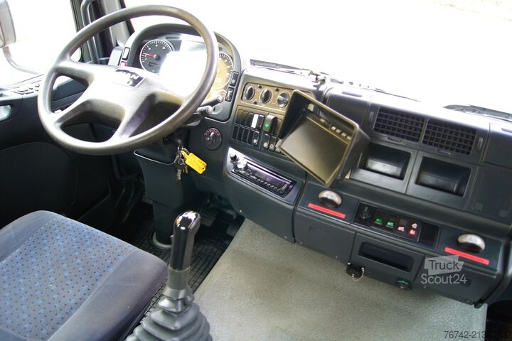 Trīspusējs kravas pašizgāzējs MAN TGA 18.320 BL 4x4 / FASSI F135 abnehmbar/MEILLER/Winterd.