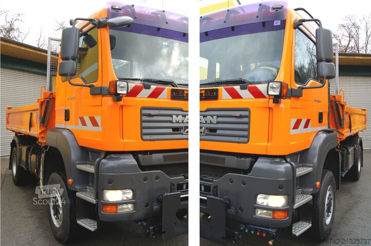 Pašizgāzējs kravas automašīna MAN TGA 18.320 BL 4x4 / FASSI F135 abnehmbar/MEILLER/Winterd.