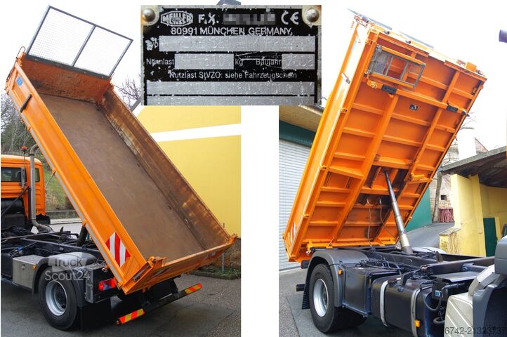 Pašizgāzējs kravas automašīna MAN TGA 18.320 BL 4x4 / FASSI F135 abnehmbar/MEILLER/Winterd.