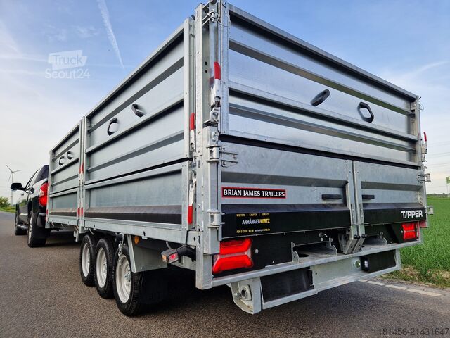 Remorque à benne basculante Brian James Trailers Tipper Tridem 400x200x100cm 3500kg