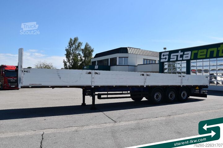 Auflieger mit offener Pritsche SCHWARZMÜLLER Baustofftrailer Lenkachse BPW 80cm Bordwände