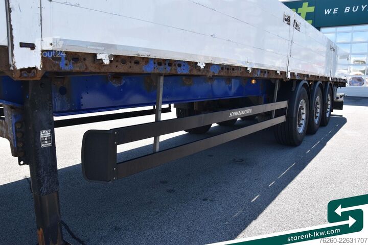 Auflieger mit offener Pritsche SCHWARZMÜLLER Baustofftrailer Lenkachse BPW 80cm Bordwände