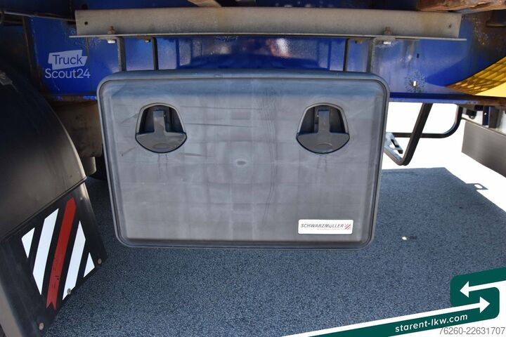 Auflieger mit offener Pritsche SCHWARZMÜLLER Baustofftrailer Lenkachse BPW 80cm Bordwände