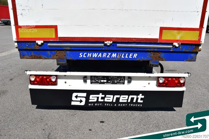 Auflieger mit offener Pritsche SCHWARZMÜLLER Baustofftrailer Lenkachse BPW 80cm Bordwände