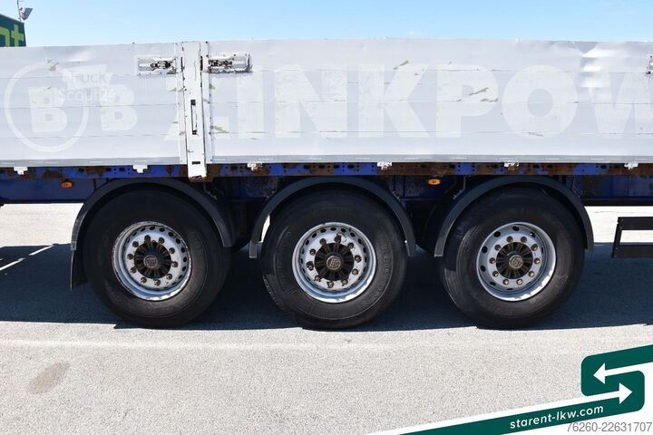 Auflieger mit offener Pritsche SCHWARZMÜLLER Baustofftrailer Lenkachse BPW 80cm Bordwände