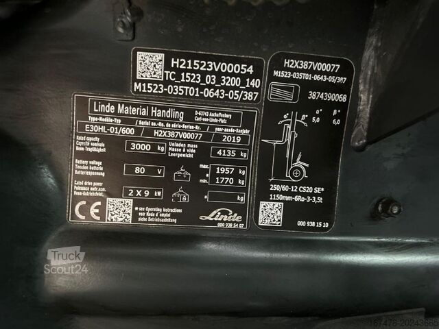 Priekinis krautuvas Linde E 30HL-01/600