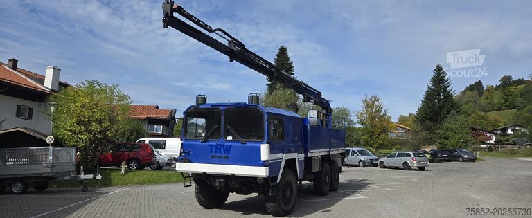 Camion cu platformă (deschis) MAN 7T MIL GL 6x6 KAT1 Palfinger PK 11000 Kr