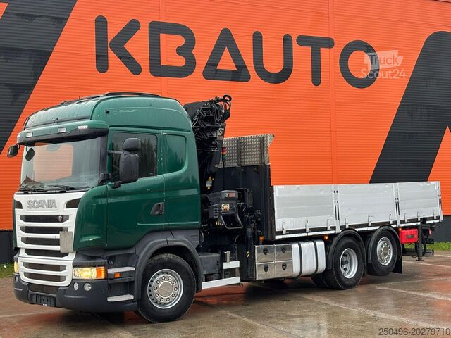 Atviras korpusas Scania R 410 6x2 HIAB 322EP-5 HIPRO / PLATFORM L=6131 mm