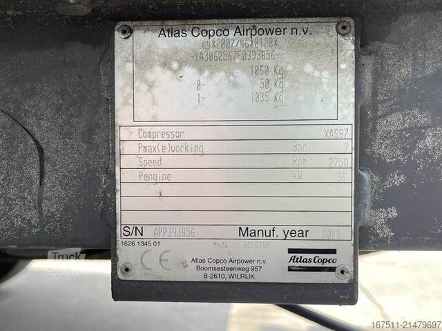 Compresseur frigorifique Atlas Copco XAS 97 DD - N