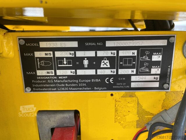 Darbo platforma JLG 1930 ES Elektro Scherenbühne AH 7,72 m 230 kg