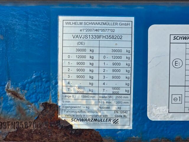Открытый полуприцеп SCHWARZMÜLLER J-SERIE * 2X LIFT * MITNAHMESTAPLER * SAF