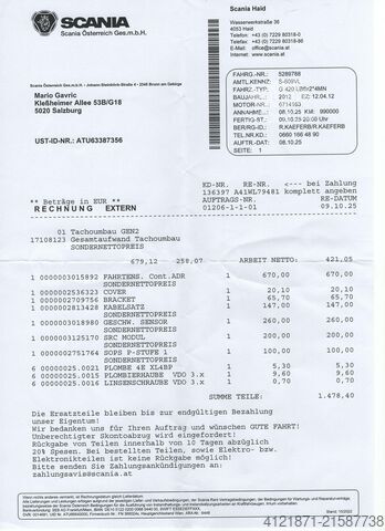 Chladírenský vůz SCANIA G 420 LB6X2*4MNA