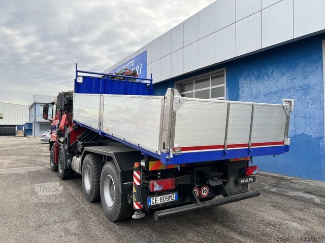Camion à benne tridirectionnelle avec grue MAN TGS 35.480