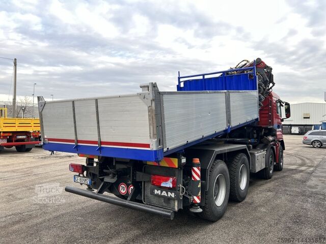 Camion à benne tridirectionnelle avec grue MAN TGS 35.480