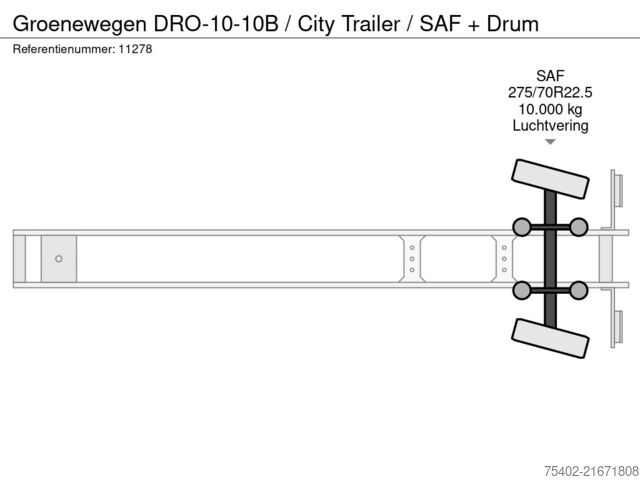Valiză Groenewegen DRO-10-10B / City Trailer / SAF + Drum