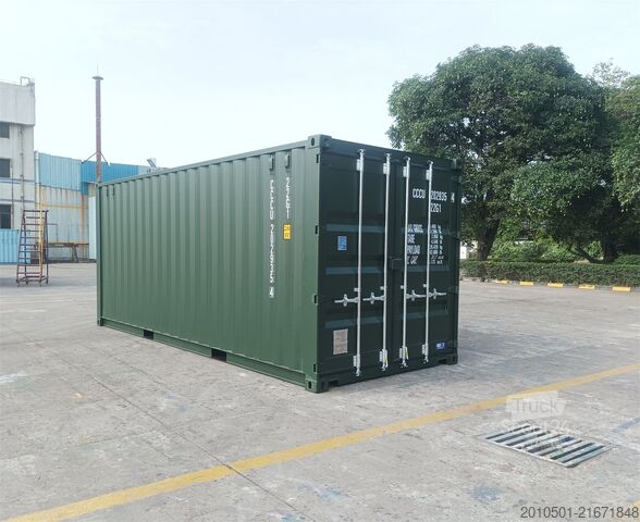 Sjöcontainer 20 Fuß Seecontainer / Neucontainer/ Flaschengrün RAL 6007 / Materiallager