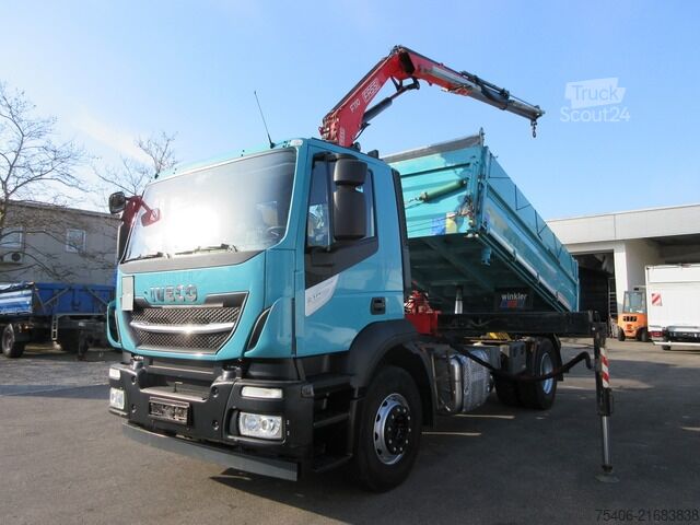 Dreiseitenkipper LKW iveco Stralis 310 3-S-Kipper Fassi-Kran Funk