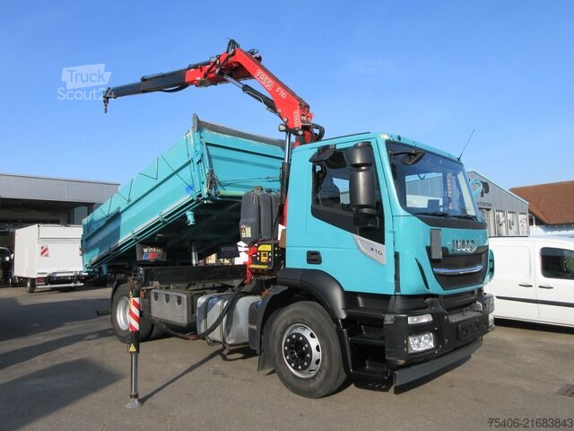 Kipper LKW iveco Stralis 310 3-S-Kipper Fassi-Kran Funk
